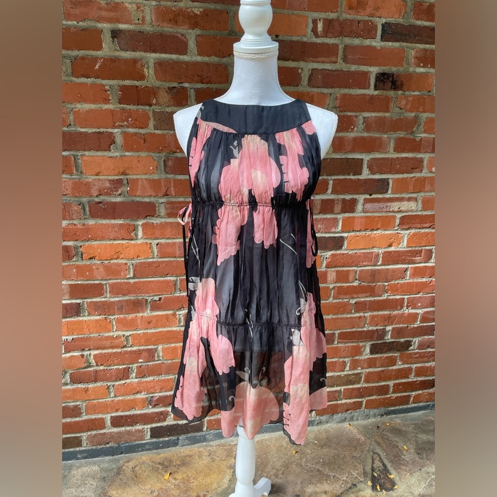 HOSS INTROPIA 100% SILK MINI DRESS Tunic Top Sheet Size 38